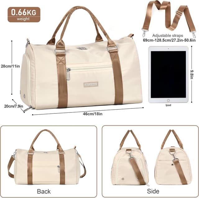 Detalle de Fiorett0 Womens gym holdall 45 x 28 x 20cm