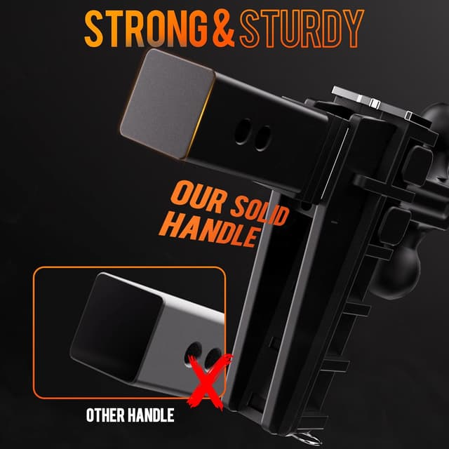 Detalle de Airbird Adjustable Trailer Hitch for 2-Inch Receivers (6-Inch Drop, 25,000 lbs GTW) with 2 and 2-5/16-Inch Balls, Black