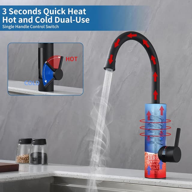 Thumbnail 4 de HOMELODY Durchlauferhitzer 230V Küchenarmatur mit Wasserhahn