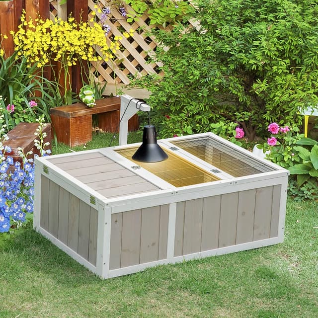 Thumbnail 1 de PawHut Maison enclos pour tortue 91,5×61×33 cm 🐢