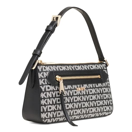 Detalle de DKNY Bryant Ave Top Zip Demi Crossbody bolso pequeño negro
