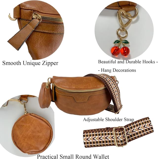 Thumbnail 6 de Vpoofree Women’s Small Cross Body Bag with Coin Purse (Black)