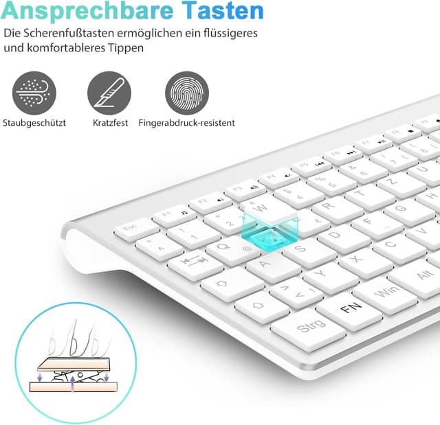 Detalle 1 de cimetech Tastatur Maus Set 2,4G Kabellos
