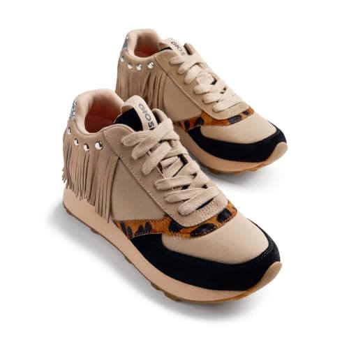 Detalle 2 de Zapatillas Bricelyn Flecos piel cuña