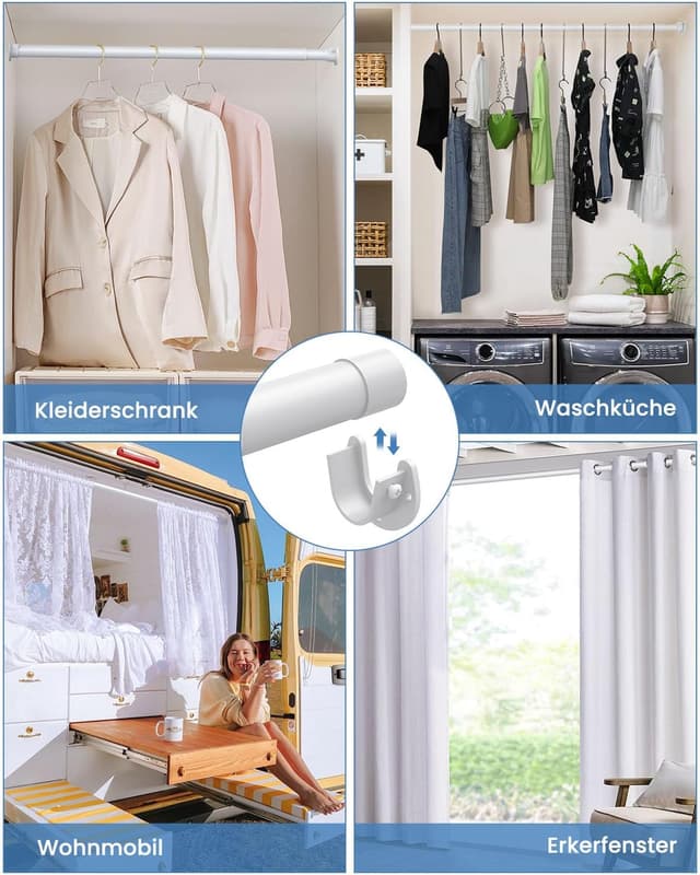 Thumbnail 4 de Kleiderstange Schrank Ausziehbar 43–97 cm Weiß