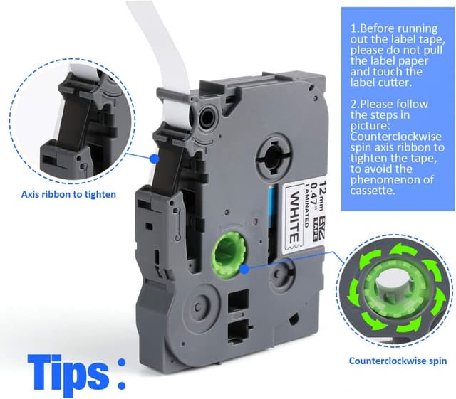 Detalle 2 de 4er-Set kompatibles Brother TZe-231 Etikettenband (12 mm, weiß) – wasser- und ölbeständig für P-touch