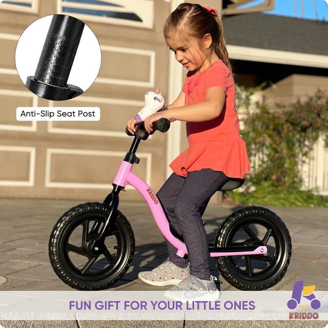 Detalle de KRIDDO Toddler Balance Bike (24 Months to 5 Years) with Limited Steering and Training Footrest