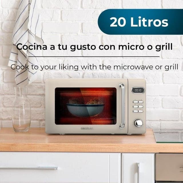 Detalle 2 de Cecotec ProClean 5110 Retro Microondas 20L 🍲