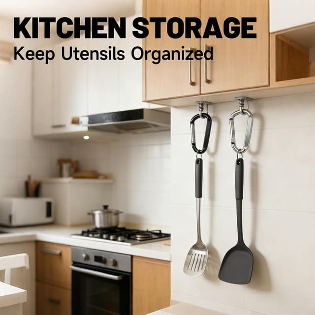 Thumbnail 6 de 12PCS 3" Aluminum Nonlocking Carabiner Keychain Clips (D-Ring) – Spring Snap Hooks for Home, Camping & Travel