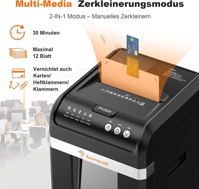 Detalle de Bonsaii C283 Aktenvernichter 200 Blatt đź—‘