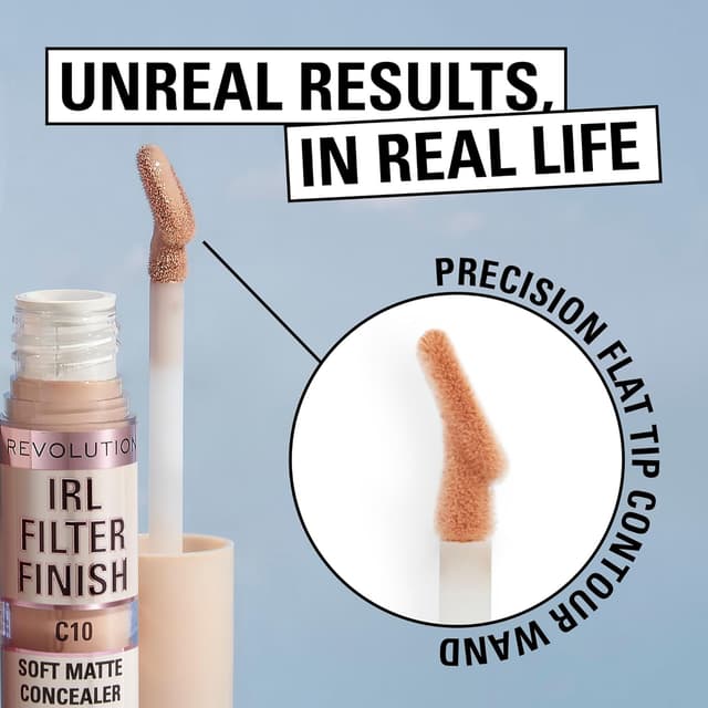 Thumbnail 3 de Makeup Revolution IRL Filter Finish Soft Matte Concealer C3 (mittlere bis volle Deckkraft) – für helle, kühle Hauttöne, 6 g