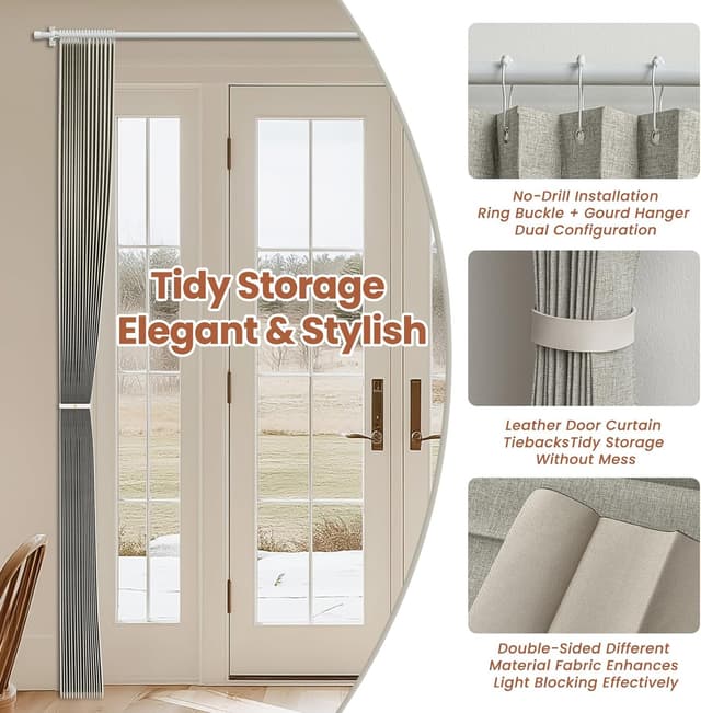 Thumbnail 4 de AJAZZ 100% Blackout Accordion Door Curtain 98"x106"