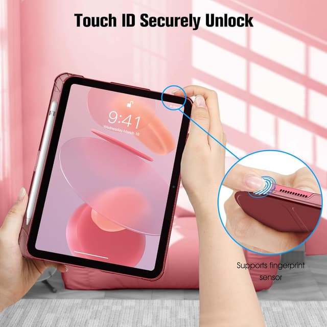 Thumbnail 6 de FINTIE Ultra Slim Case for iPad A16 (11th Gen, 2025) and iPad 10th Gen (10.9in, 2022) – Matte burgundy cover with pencil holder