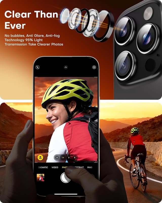 Thumbnail 4 de TOCOL iPhone 14 Pro Max Lens Protector 2-Pack