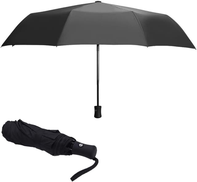 Detalle de Loiina Regenschirm Taschenschirm Windproof mit Auf-Zu-Automatik und UV-Schutz (8 Edelstahlspeichen, 3-teilig)