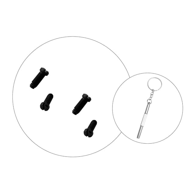 Detalle de Screw Replacement Repair Kit (Set of 4) with Cross & A Screwdriver for Ray-Ban Carbon Fibre RB8313 / RB8301 / RB8307 / RB8303 Sunglasses