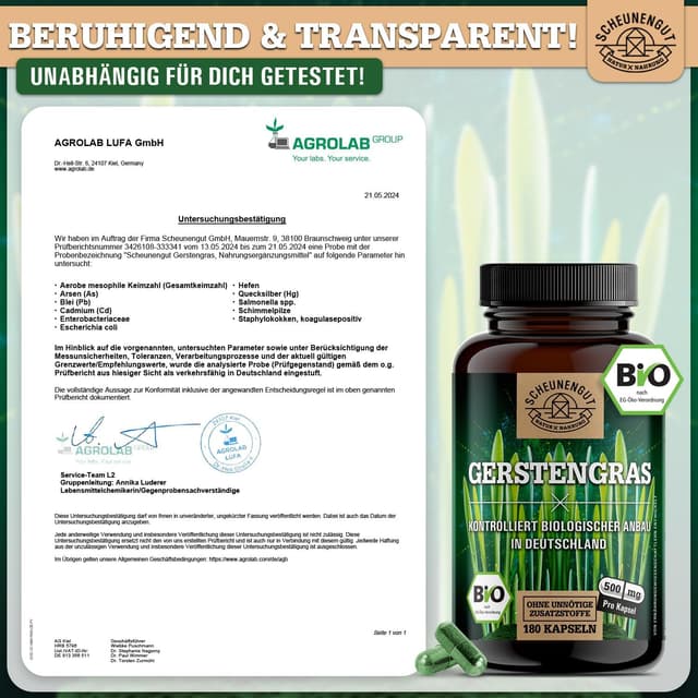 Thumbnail 5 de SCHEUNENGUT Gerstengras Kapseln 180 Stk.