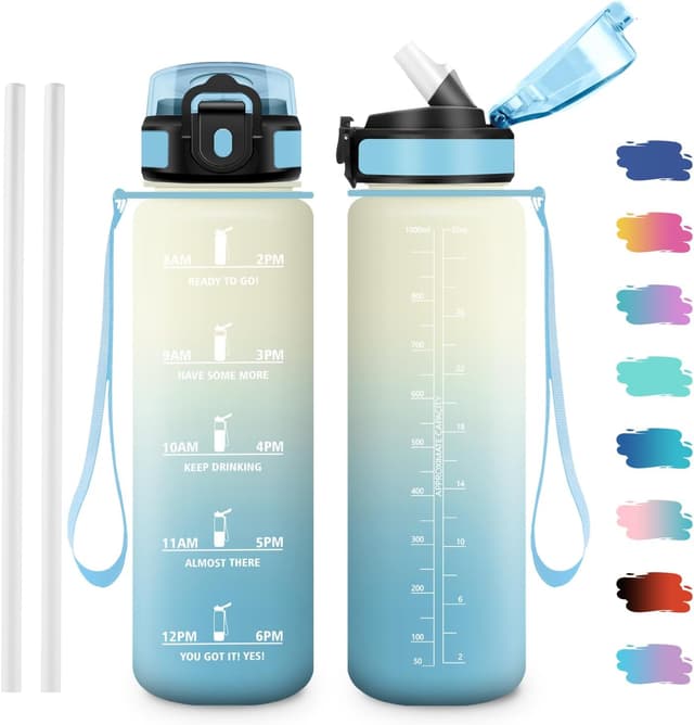 Detalle de JAPORIA Botella Agua Deportiva 1L una cantimplora segura y motivadora