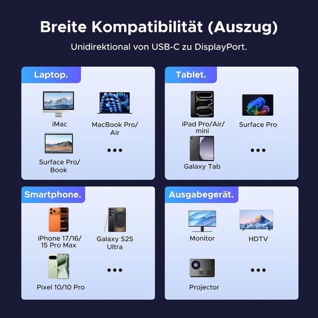 Thumbnail 5 de UGREEN USB C auf DisplayPort 1.4 Kabel 8K 60Hz ⌚ ⛔