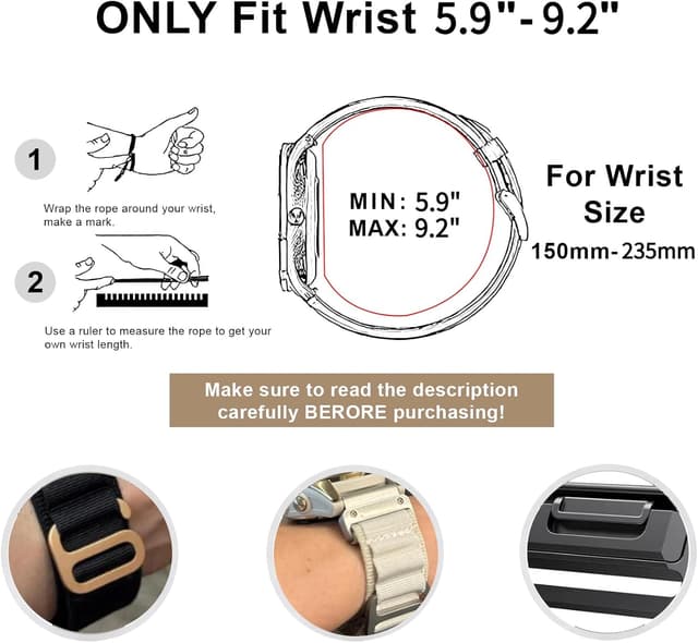 Detalle de EKINGEEK 22mm Quick Fit Strap for Garmin Fenix, Epix and Forerunner (QuickFit nylon watch strap)