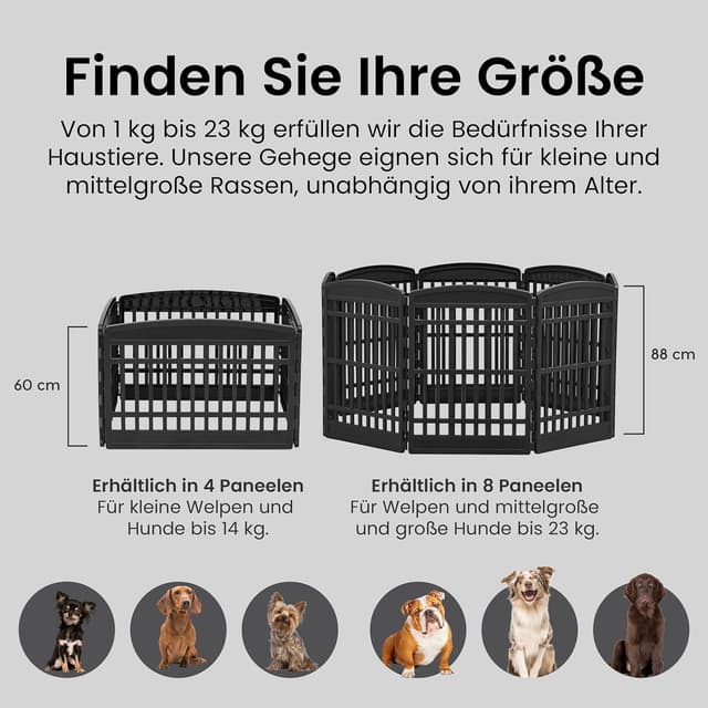 Thumbnail 2 de Iris Ohyama Welpenauslauf 4 Paneelen H60cm Weiß