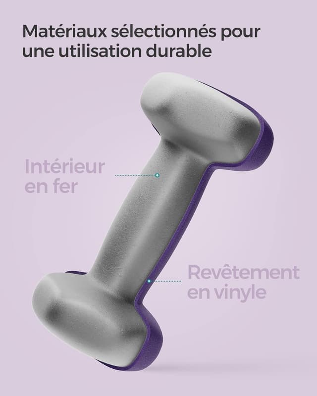 Detalle 2 de Lot de 2 haltères hexagonaux SONGMICS en néoprène