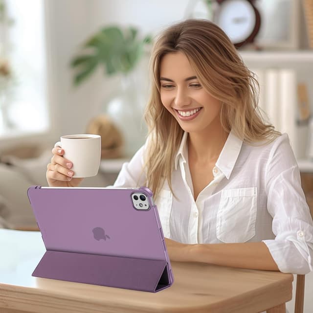 Detalle de ProCase Smart Case for iPad Pro 11 Inch (M5 2025/M4 2024) – Slim folio with hard shell, dark purple