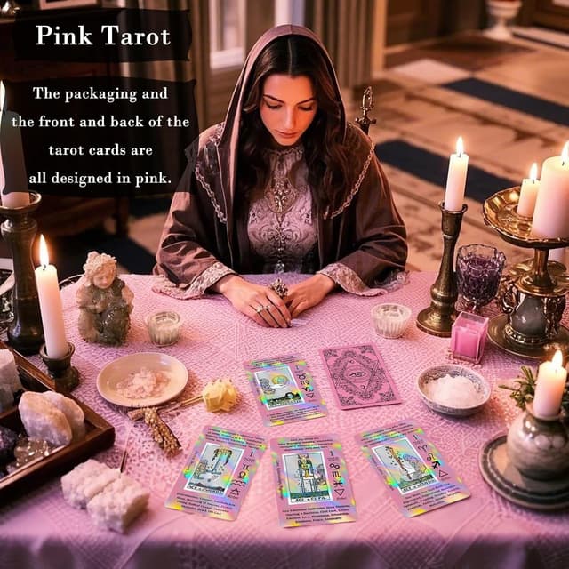 Thumbnail 1 de Smoostart Pink Holographic Tarot Cards 78