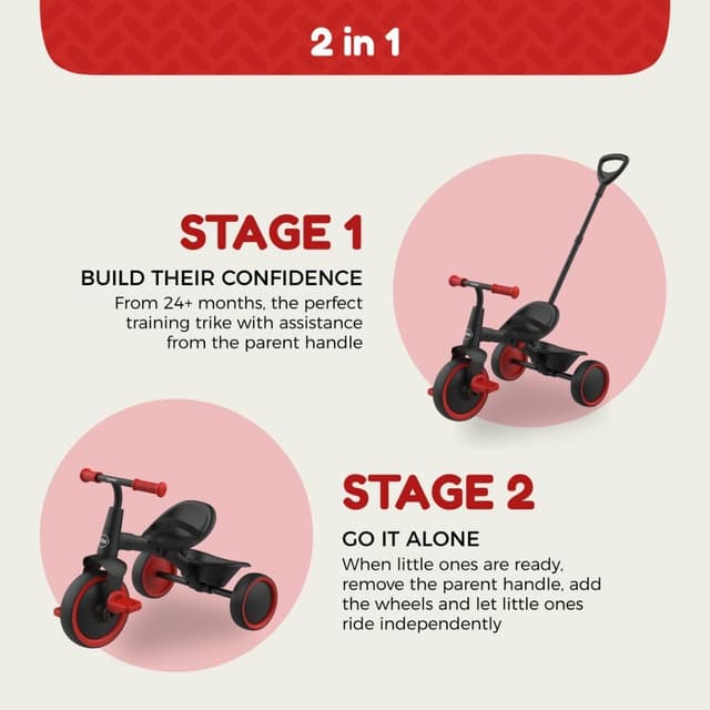 Detalle 2 de TP Zoomee 2 in 1 Trike – Firecracker with shock resistant wheels