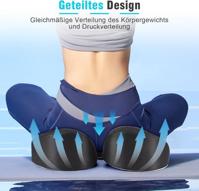 Detalle de Nauotk Sitzkissen mit Memory-Schaum und U-Ausschnitt zur Steißbein-Entlastung (Schwarz)