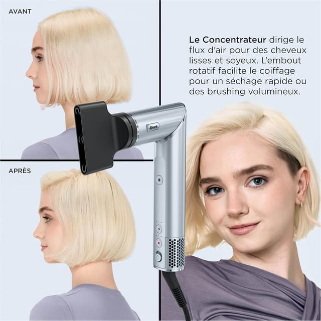 Detalle de Shark FlexStyle Édition Limitée Bleu Glacial 6-en-1 (HD476WHEU) : styler et sèche-cheveux avec accessoires