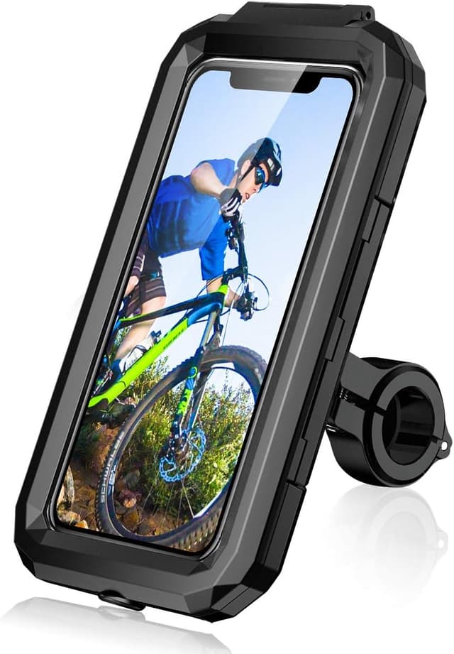Detalle de LUROON Support téléphone vélo moto scooter étanche avec rotation 360° – pour smartphones 5,5 à 7,0 pouces