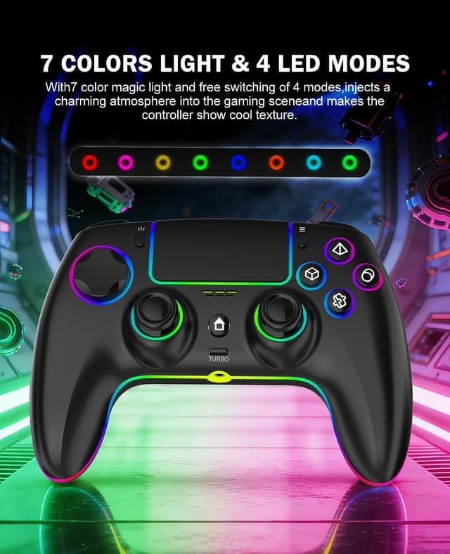 Detalle de QIVORO Wireless Controller with Hall Effect Joysticks (PS5/PC/Steam Deck/Mac/iOS/Android) and Turbo