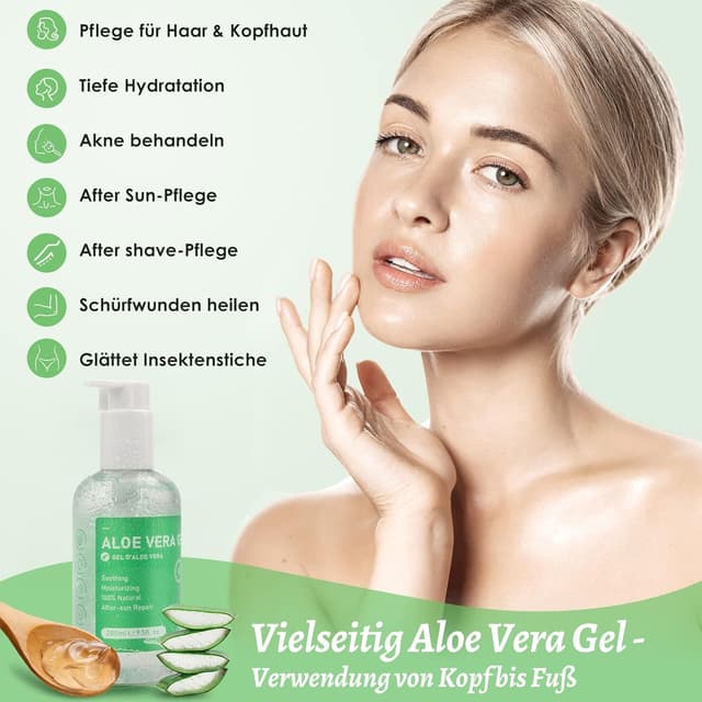 Detalle 2 de Aloe Vera Gel 280 ml natürliche Feuchtigkeitscreme