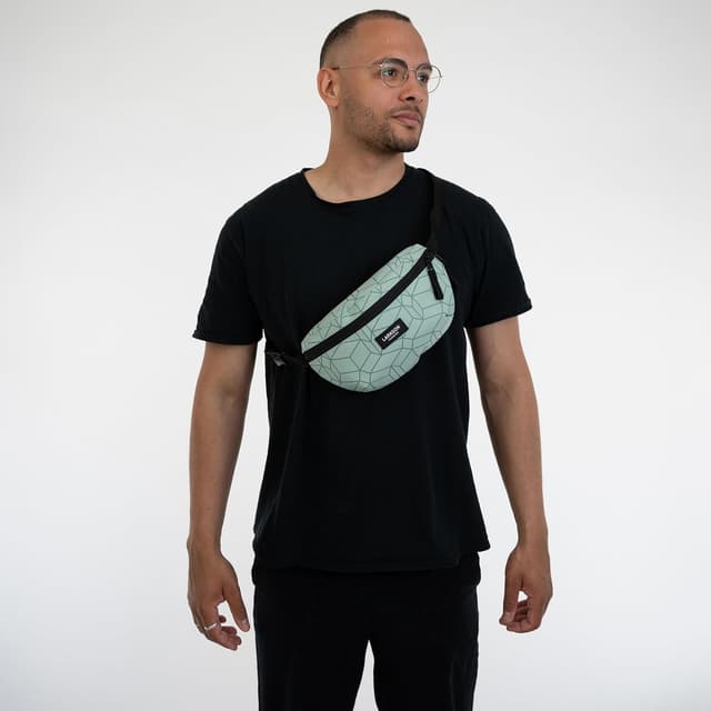 Detalle de Larkson Marsupio Finn verde PET riciclato, cintura/borsa a tracolla da viaggio e sport