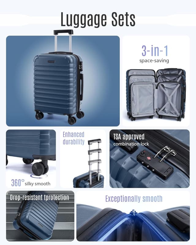 Thumbnail 2 de LIGHT FLIGHT 3-Piece Expandable Luggage Set, Royal Blue