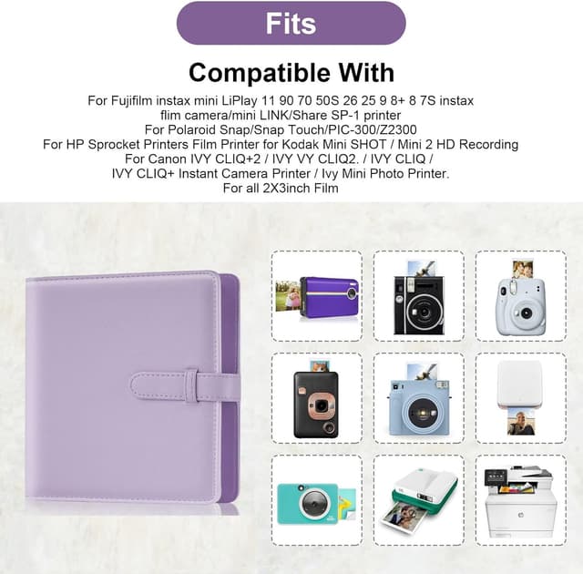 Detalle 2 de Album photo Flintronic 3 pouces pour films instantanés (256 poches) – compatibilité Instax mini, Polaroid et autres