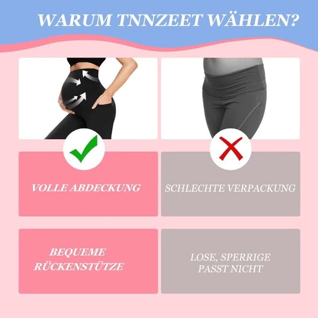 Detalle de TNNZEET Umstandsleggings für Damen – blickdicht, warm, lang mit Taschen für Yoga & Alltag