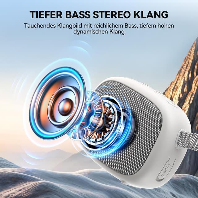 Detalle 2 de TECKNET Tragbarer Bluetooth-Lautsprecher 30h