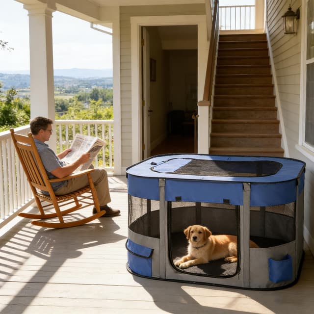 Thumbnail 1 de Floving Portable Doghouse 70x55x45cm Navy