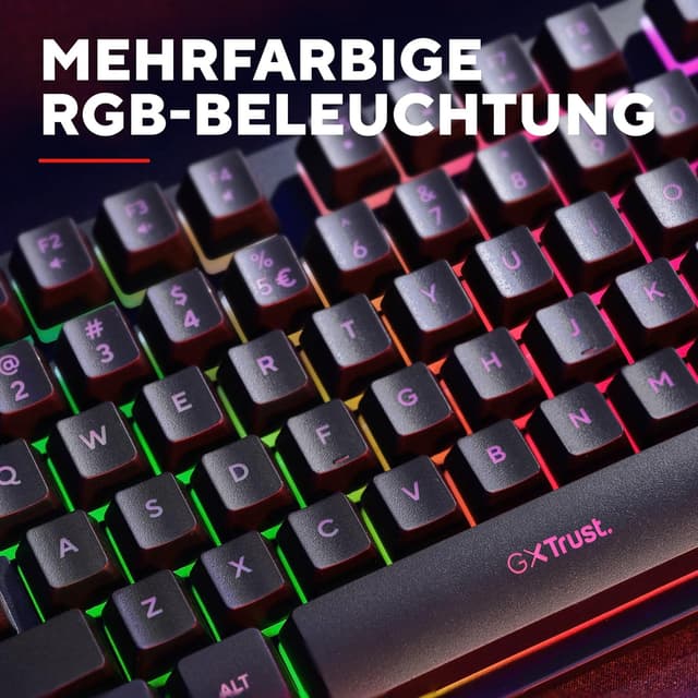 Detalle 2 de GXTrust 833 Thado TKL Gaming-Tastatur (QWERTZ) – kompakte 80%-Bauform, Metall, Anti-Ghosting & LED