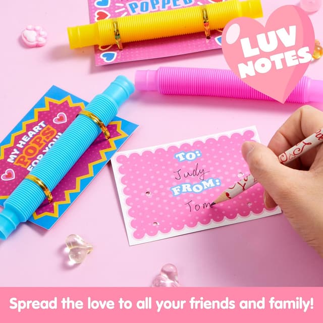 Thumbnail 4 de JOYIN 28 Packs Valentines Pop Tubes with Cards
