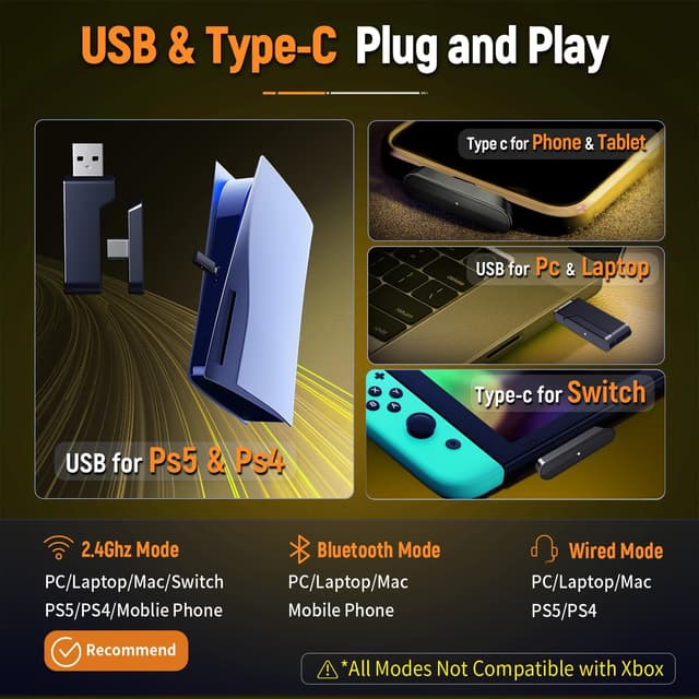 Detalle de Ozeino Ozeino Wireless Gaming Headset 40h