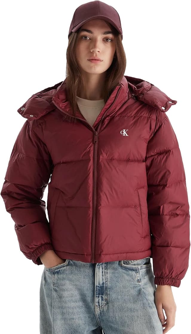 Detalle de Calvin Klein Women’s Essential Mid Weight Puffer Jacket with Hood