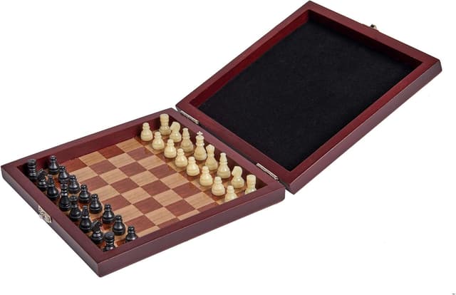 Detalle 1 de Noris Deluxe Reisespiel Schach – magnetisches Schach mit Holz-Box für 2 Spieler (ab 6 Jahren)