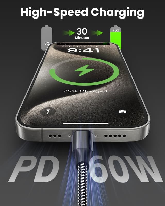 Thumbnail 5 de USB C to USB C Cable 60W 10FT 3-Pack