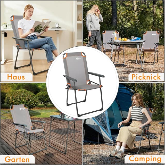 Detalle 2 de Campingstuhl mit hoher Rückenlehne 150 kg