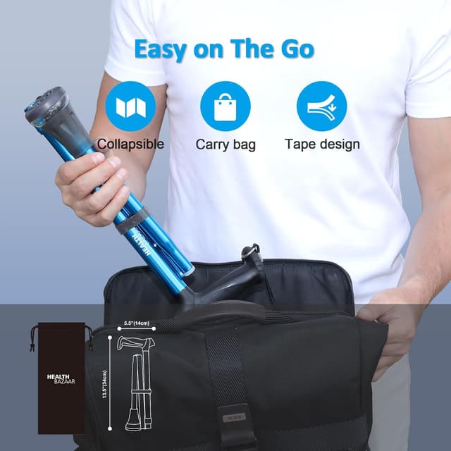 Detalle 2 de HEALTHBAZAAR All Terrain Folding Stick