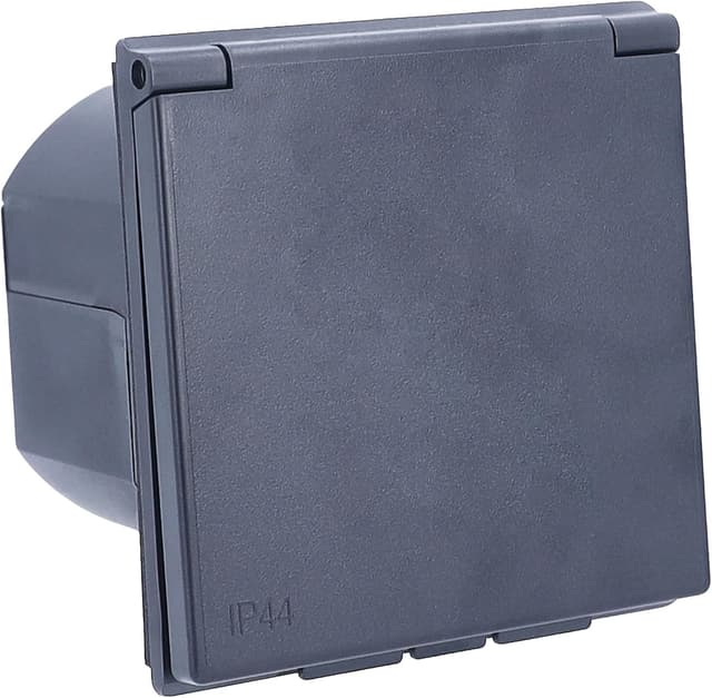 Detalle de as - Schwabe Camping CEE-Caravan-Einspeisungsstecker 230 V / 16 A (3-polig) mit Klappdeckel – IP44, Schwarz, I 61493