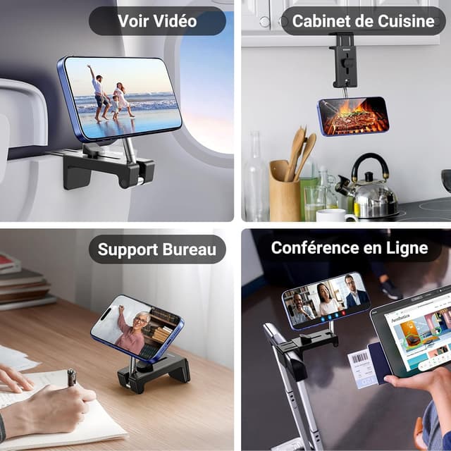 Thumbnail 6 de UGREEN Support Téléphone Avion Magnétique pliable – rotation 360°, MagSafe & support de voyage